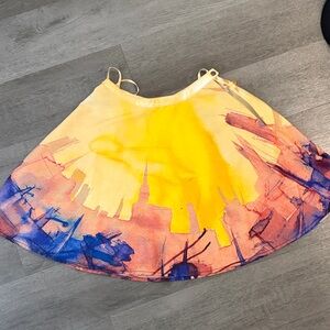 RACHEL Rachel Roy Yellow and Blue Skater Skirt